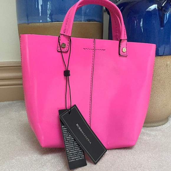 BCBGMAXAZRIA mini sienna tote bag purse neon pink BRAND NEW WITH TAGS - Picture 4 of 4